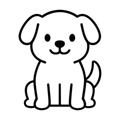 Fototapeta premium Cute cartoon puppy illustration vector