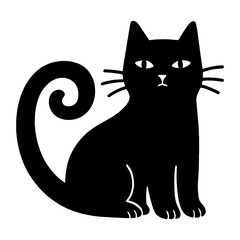 Fototapeta premium Stylized black cat illustration vector