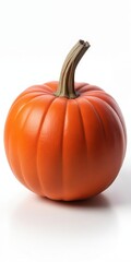 Obraz premium Whole red Kuri pumpkin on white background