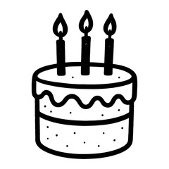 Simple cake illustration design vector