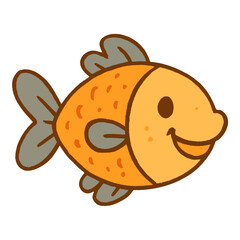 Obraz premium Cute cartoon fish illustration vector