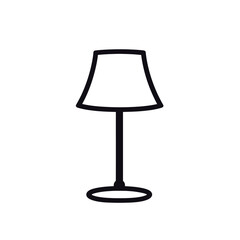 Obraz premium Minimalist Line Art Table Lamp Icon with Background, Outline Style