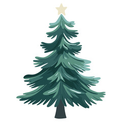 Fototapeta premium Christmas pine tree illustration chandelier decoration vector