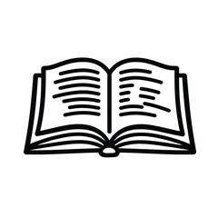 Open Book Outline with Fictional Text on Pages on Background