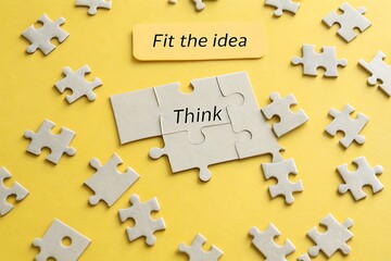 Obraz premium Puzzle pieces assembled together to think about new ideas