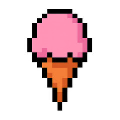 Obraz premium PNG Pixelated ice cream cone illustration.