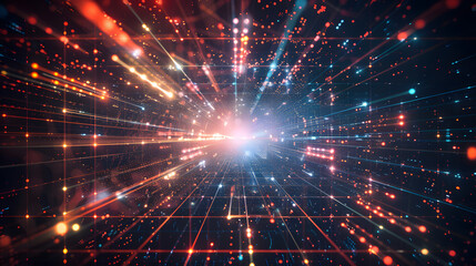 Obraz premium Abstract light particle space