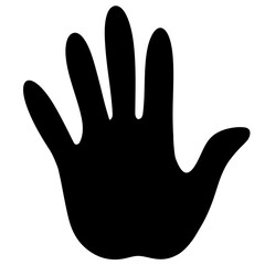 Black hand patch, gesture icon, simple design