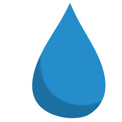Fototapeta premium Blue water drop with shadow, hydration or purity concept