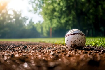 Sports concept illustrated through a close-up of a baseball.