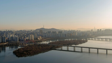 Fototapeta premium 마포구,밤섬,한강,서울