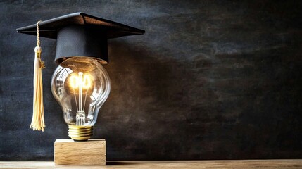 Creative representation of academic achievement with light bulb imagery.