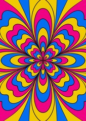 Melt trippy psychedelic pattern illustration