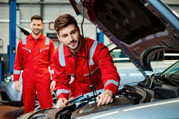 Automotive maintenance demonstration mechanic shop tutorial videos indoor garage close-up practical skills