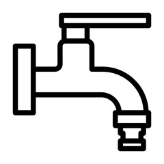 Water tap line icon. Home service illustration