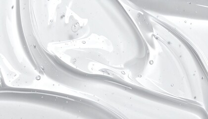 Clear Viscous Gel　White Macro Background and Fluid Texture