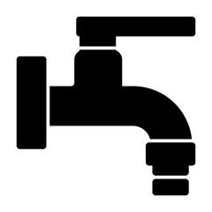 Water tap solid icon, home service tool illustration