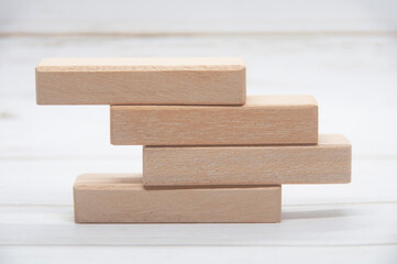 Wooden blocks with customizable space for text.