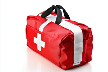 Medical care concept illustrated through a first aid bag design.