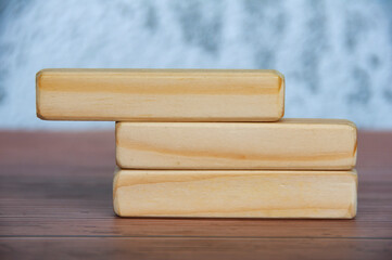 Wooden blocks with customizable space for text or ideas. Copy space for commercial use.