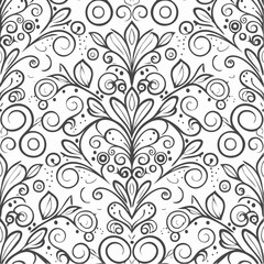 Hand drawn vintage floral pattern background
4