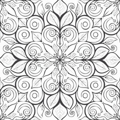 Decorative mandala design coloring page illustration
1