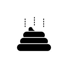 Simple Black Silhouette Of A Pile Of Poop With Dashed Lines Indicating Smell On A Transparent Background