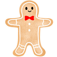 Cute gingerbread  stroke paint element.