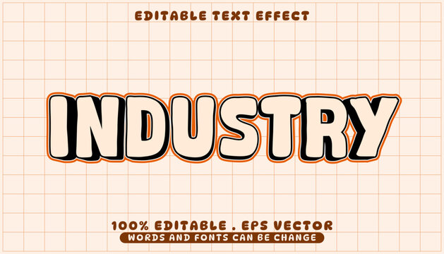 Industry Text Effect Editable EPS Vector Illustration with Customizable Words and Fonts
