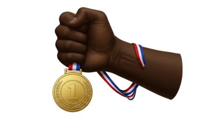 hand with medal
