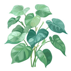 Transparent green leaves nature scene digital illustration lush environment close-up view botanical concept