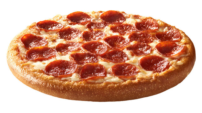 Delicious pepperoni pizza on transparent background