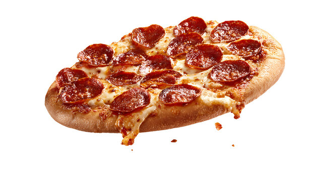 Delicious pepperoni pizza on transparent background