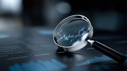 Financial trends examination through digital lens and data graphics