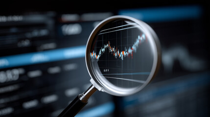 Financial trends examination through digital lens and data graphics