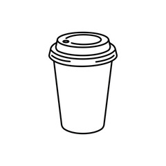 Minimalist Line Art of a Coffee Cup to Go Ready for Your Custom Design Project