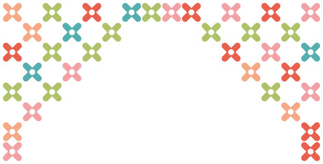 Colorful Handcrafted Embroidery Style Pattern Edge Border