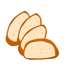 Cut french baguette 