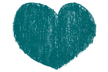 Valentine's Day Chalk Green Heart Shape Illustration Isolated on Transparent Background