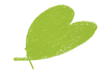 Valentine's Day Chalk Green Heart Shape Illustration Isolated on Transparent Background