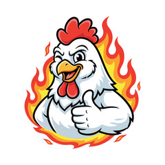 Chicken Mascot Giving Thumbs Up