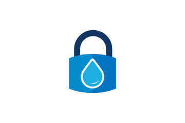 Lock Water Logo Icon Design vector