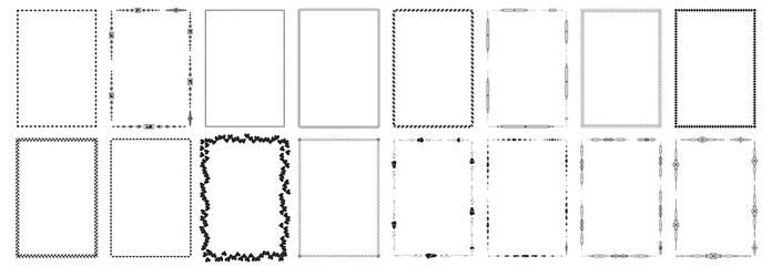 Vintage Decorative Line Frame Set ? Elegant Outline Borders for Invitations, Menus & Greeting Cards.Victorian Style Line Frame Collection ? Minimalist Elegant Border Set..eps