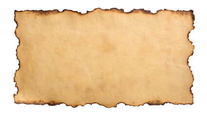 Horizontal Aged Parchment Paper with Burnt Edges

