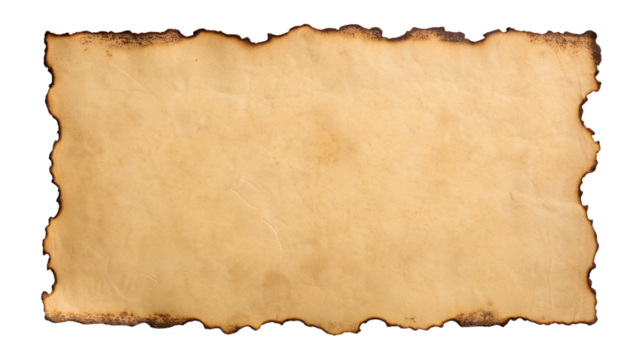 Horizontal Aged Parchment Paper with Burnt Edges

