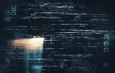 Aged grunge film photo filter overalay effect background with heavy noise grain texture, grainy warm light leaks aged film grainy, old analog tv glitch signal problem distorted flickering noise pixel.