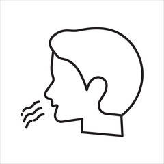 Breathing icon. Breath difficulties sign. Respiration problems symbol. vector illustration.