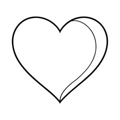 Minimalist heart love symbol elegant romantic illustration vector line art on white background