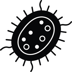 Prokaryotic cell silhouette vector art illustration