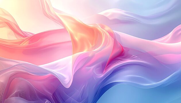 Vibrant, flowing, iridescent cloth in shades of pink, purple, and blue